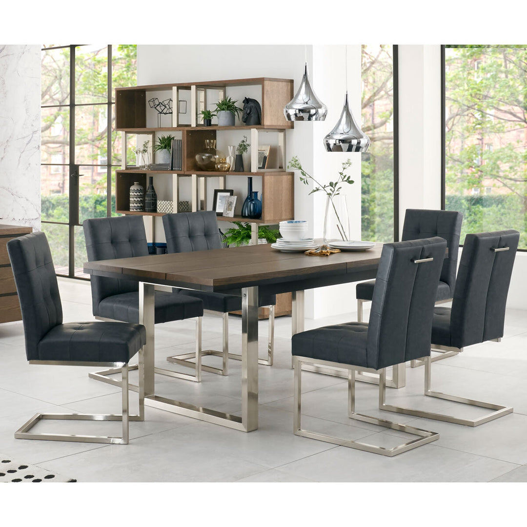 Bentley Designs Tivoli Mottled Black Faux Leather Cantilever Dining Chair, 2 Pack