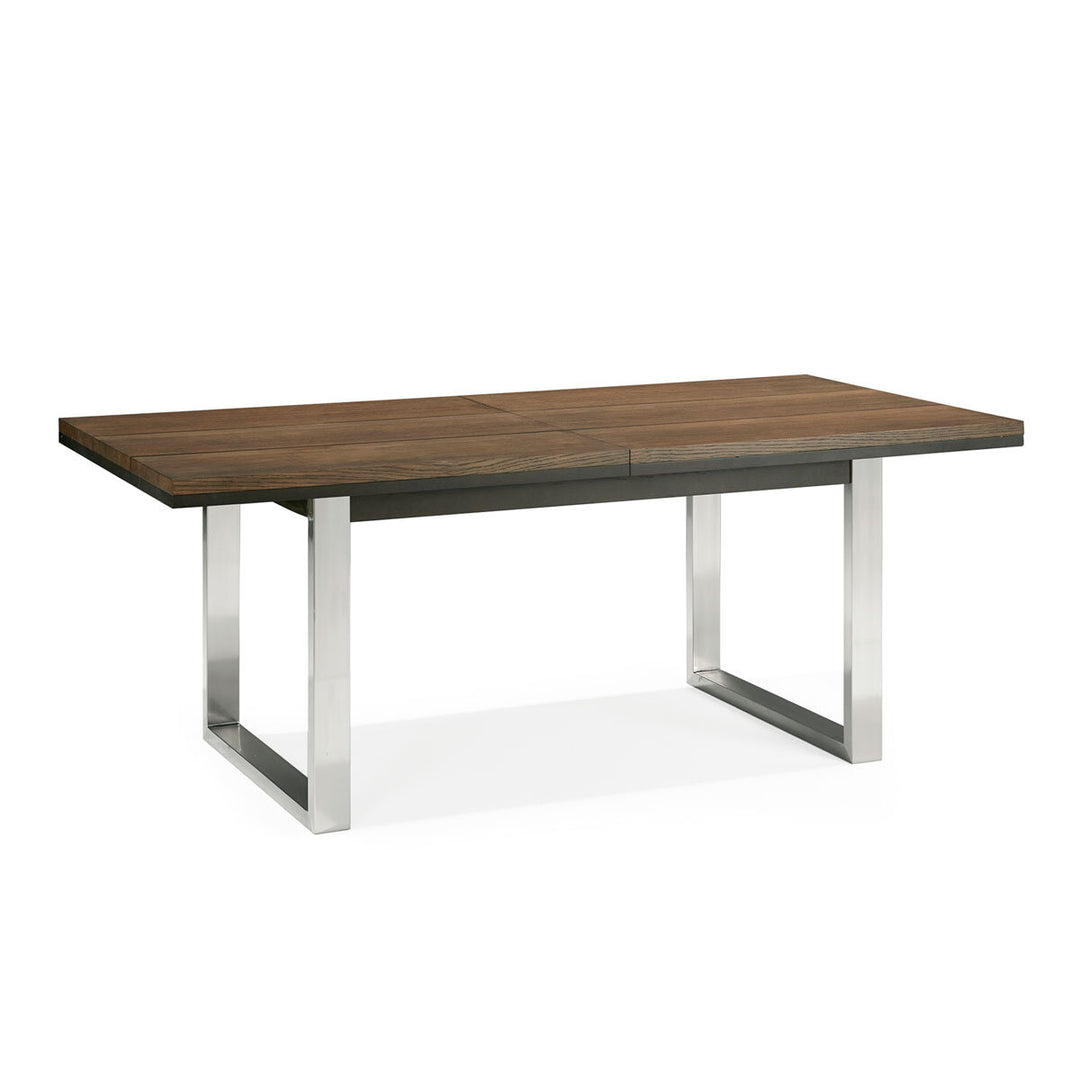 Bentley Designs Tivoli Dark Oak Extending Dining Table + 6 Black Cantilever Chairs, Seats 6-8