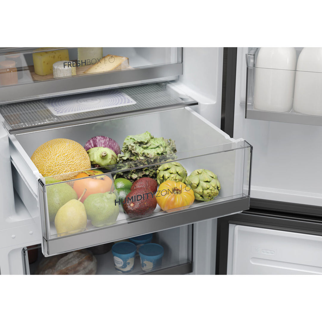 Haier Series 3, HDW3618DNPD Fridge Freezer,  D Rated in Platinum Inox