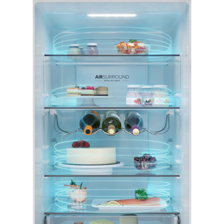 Haier Series 3, HDW3618DNPD Fridge Freezer,  D Rated in Platinum Inox