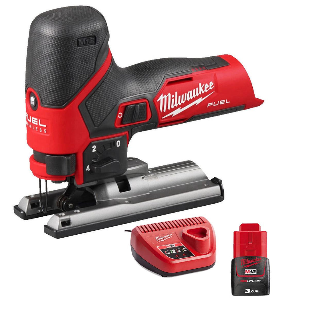 Milwaukee M12FJS-0 12V Fuel Brushless Jigsaw with 1 x 3.0Ah Battery &amp; Charger
