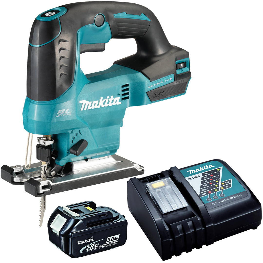 Makita DJV184Z 18V Brushless Top Handle Jigsaw With 1 x 5.0Ah Battery &amp; Charger