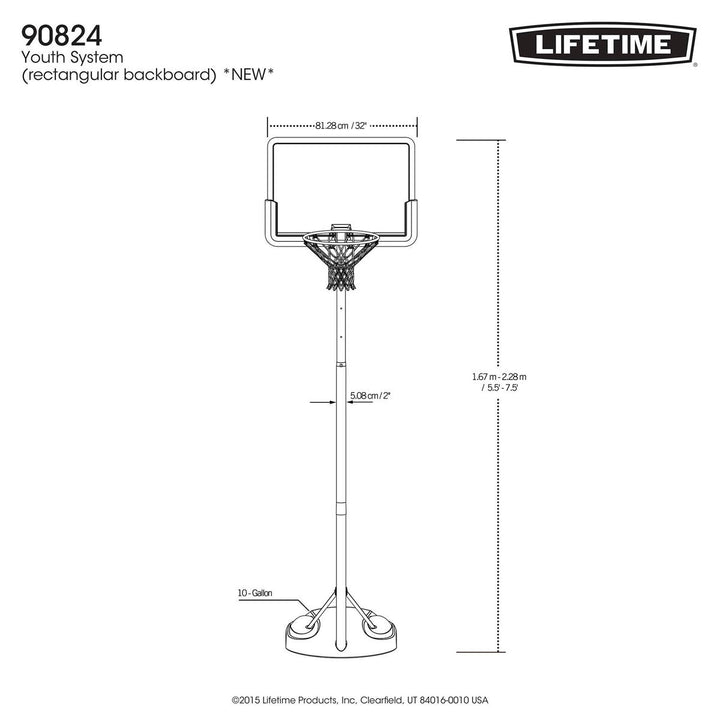 Lifetime 32 Inch (81.28 cm) Youth Portable Basketball Hoop