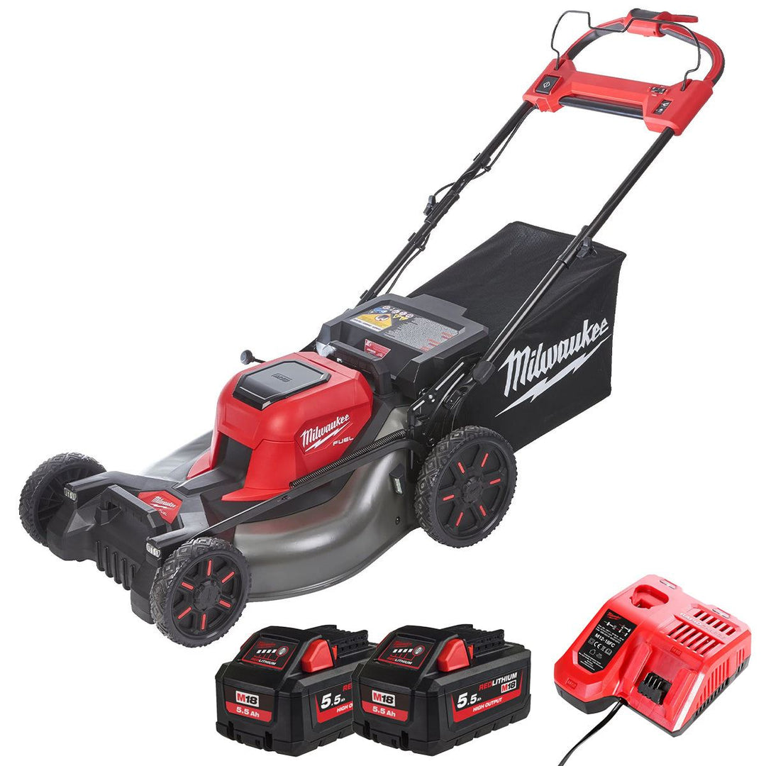 Milwaukee M18F2LM53-0 36V FUEL Brushless 53cm Self Propelled Lawn Mower with 2 x 5.5Ah Battery &amp; Charger