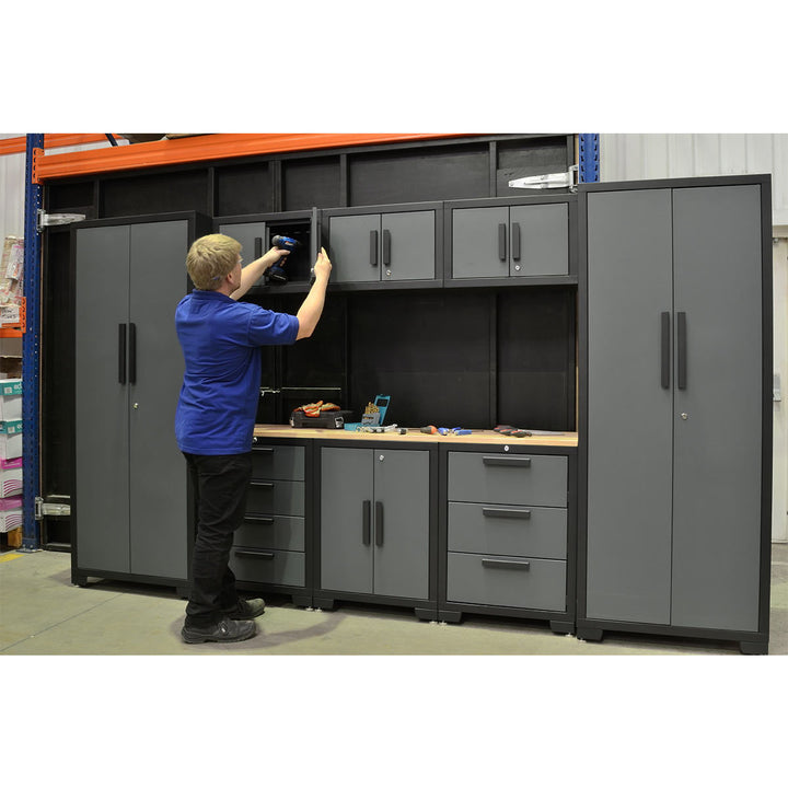 Hilka Professional 24 Gauge Steel 9 Piece Modular Cabinet Set