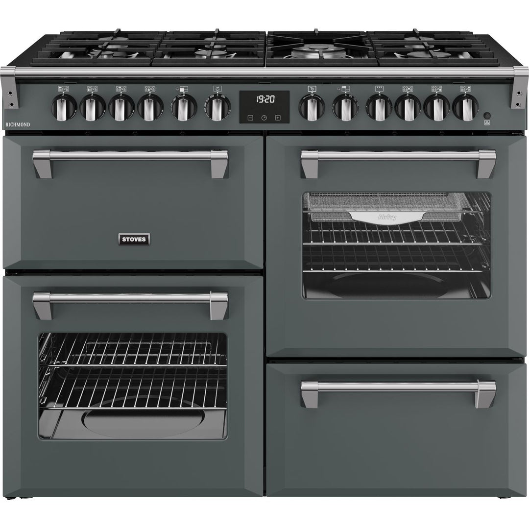 Stoves Richmond 110cm wide Dual Fuel Range Cooker with Gas Hob - Anthracite
