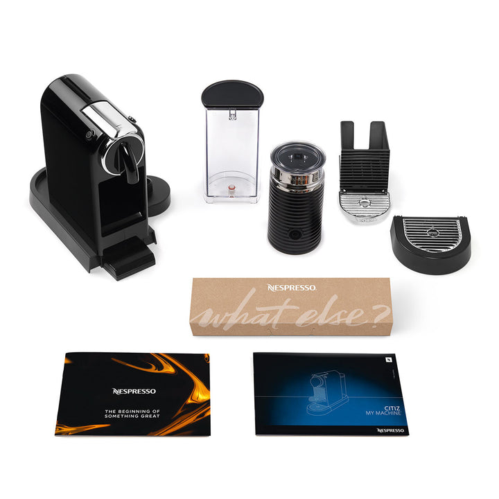 Nespresso by Magimix Citiz Capsule Coffee Machine & Aeroccino Milk Frother in Black, 11317