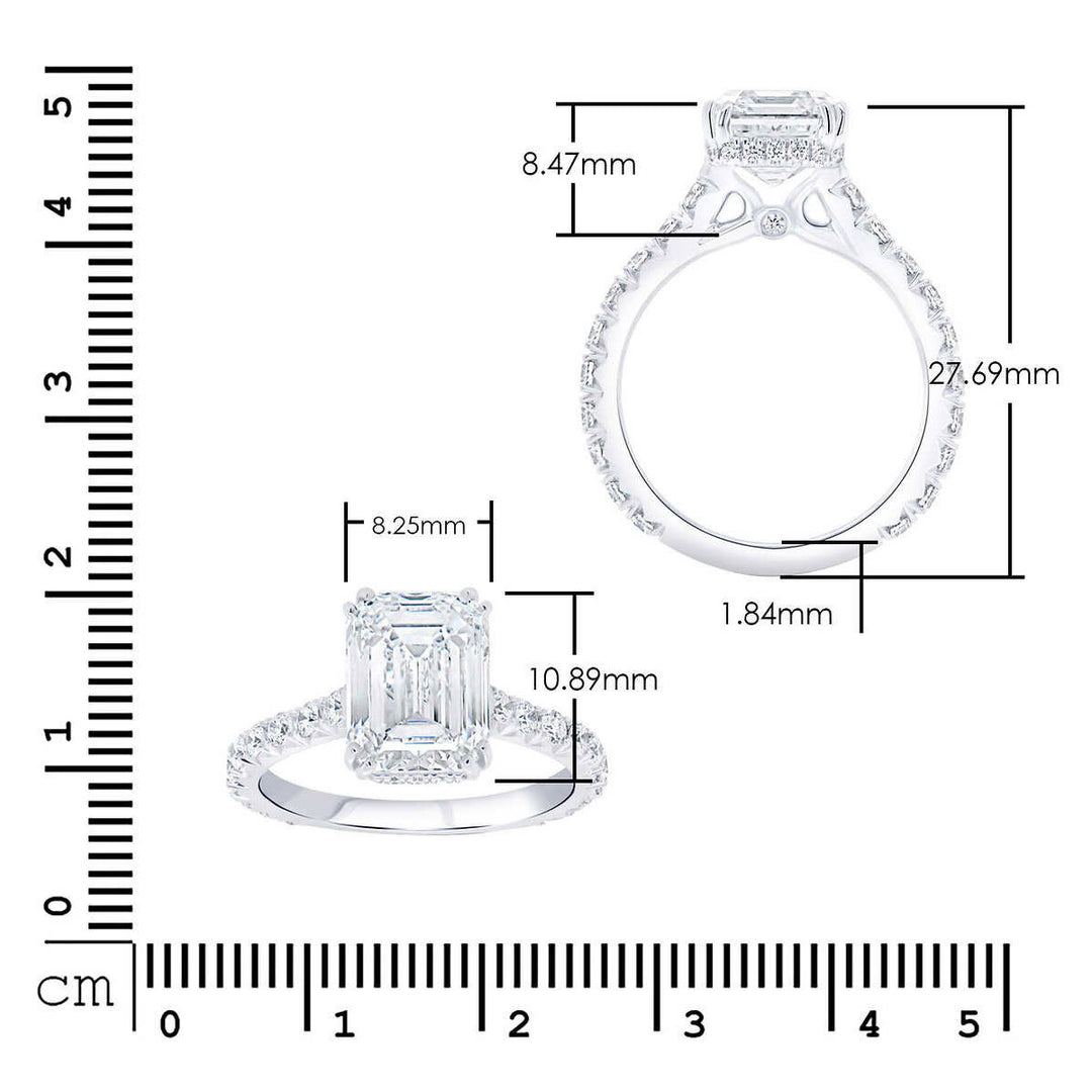 5.23ctw Emerald Cut Diamond Ring, Platinum