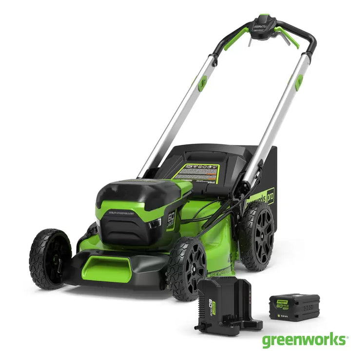 Greenworks 60V (4Ah) 46cm Self-Propelled Cordless Battery Lawnmower with 1 x 4Ah Battery and 60V Charger