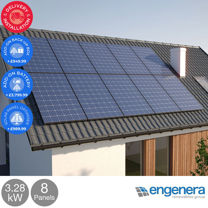 Engenera 3.28kW Solar PV System [8 Panels] with 5.2kW Battery Storage - Fully Installed
