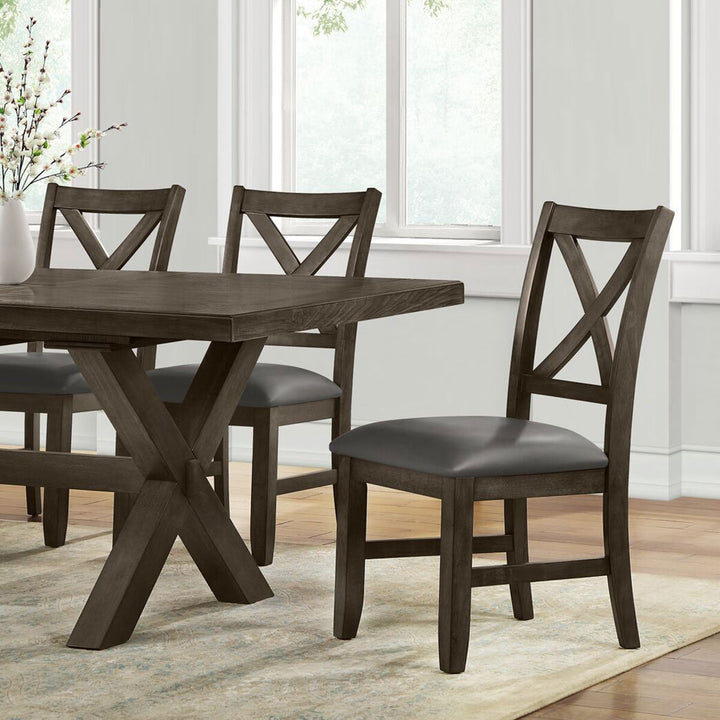 Blakely Extending Dining Table + 6 Cross Back Chairs, Seats 4-6