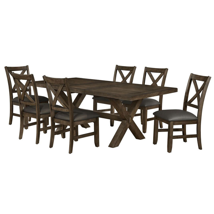 Blakely Extending Dining Table + 6 Cross Back Chairs, Seats 4-6