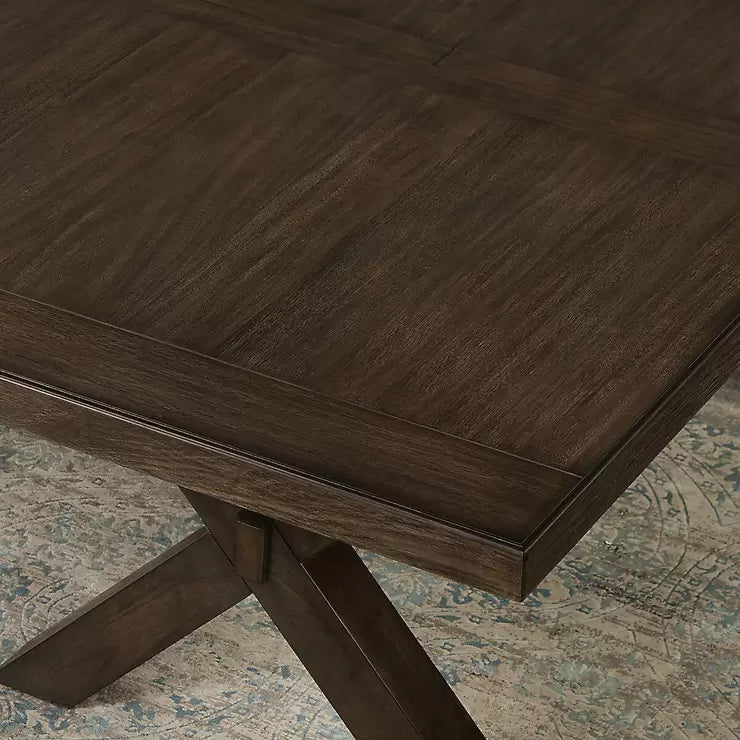 Blakely Extending Dining Table + 6 Cross Back Chairs, Seats 4-6
