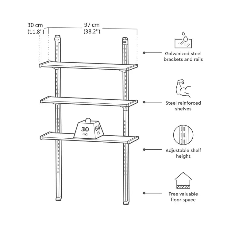 Keter 97cm / 38.1" Shelving Kit in Black