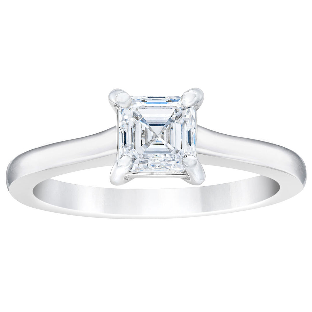 1.00ct Square Step Cut Diamond Solitaire Ring, Platinum