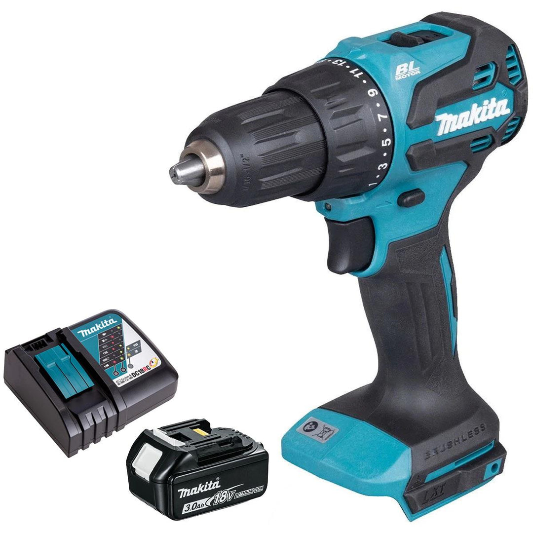Makita DHP490Z 18V LXT Li-Ion Brushless Combi Drill with 1 x 3.0Ah Battery &amp; Charger