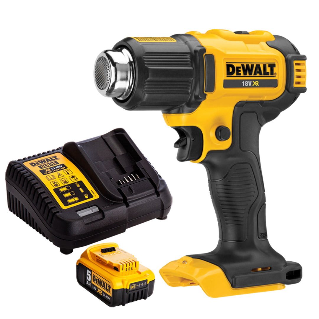 Dewalt DCE530N 18V Heat Gun with 1 x 5.0Ah Battery & Charger