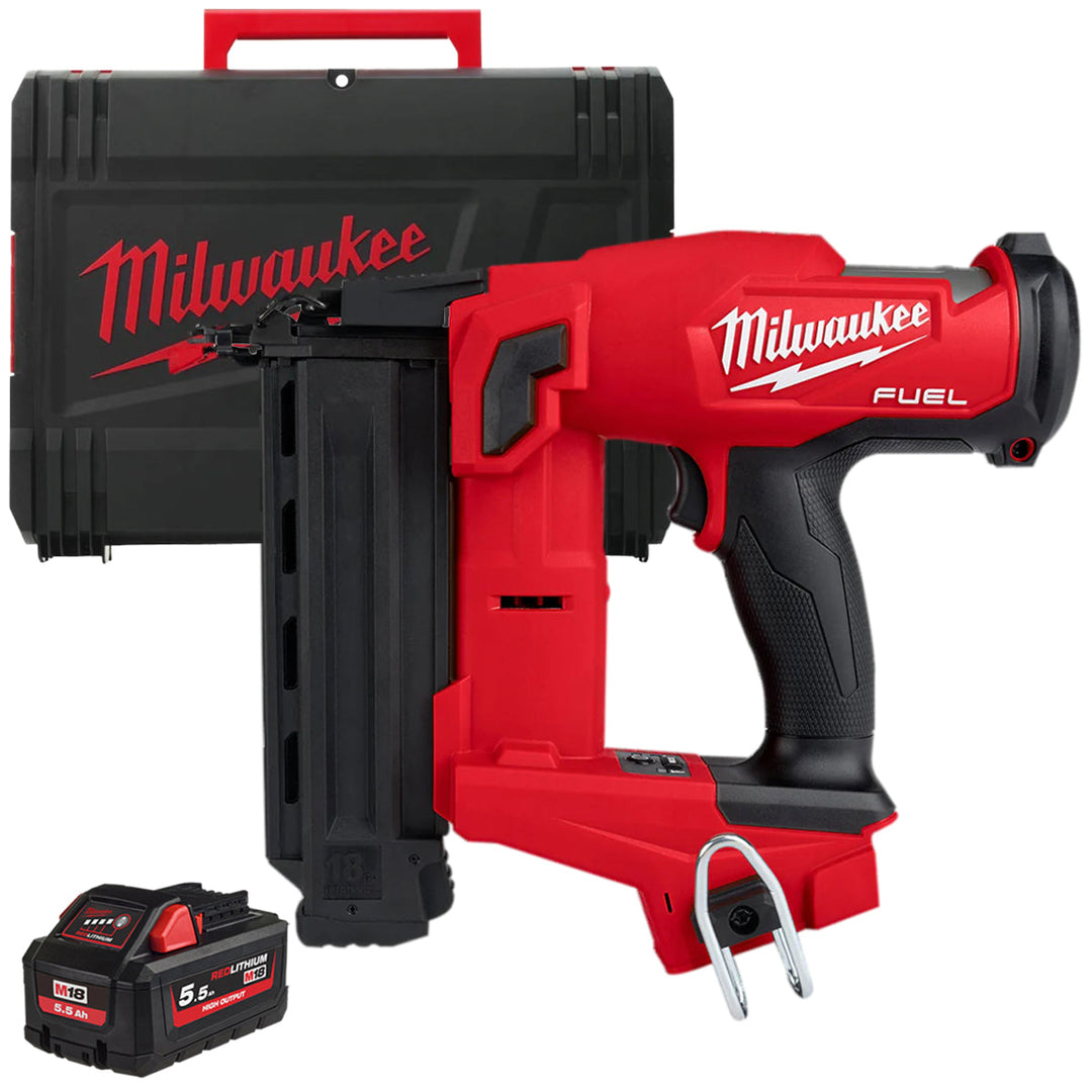 Milwaukee M18FNCS18GS-0X 18V Fuel Brushless Narrow Crown Stapler with 1 x 5.5Ah Battery & Case