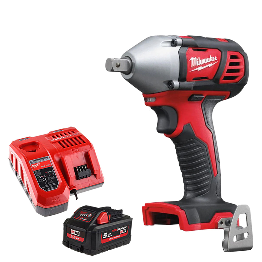 Milwaukee M18BIW12-0 18V Compact 1/2" Impact Wrench with 1 x 5.5Ah Battery &amp; Charger