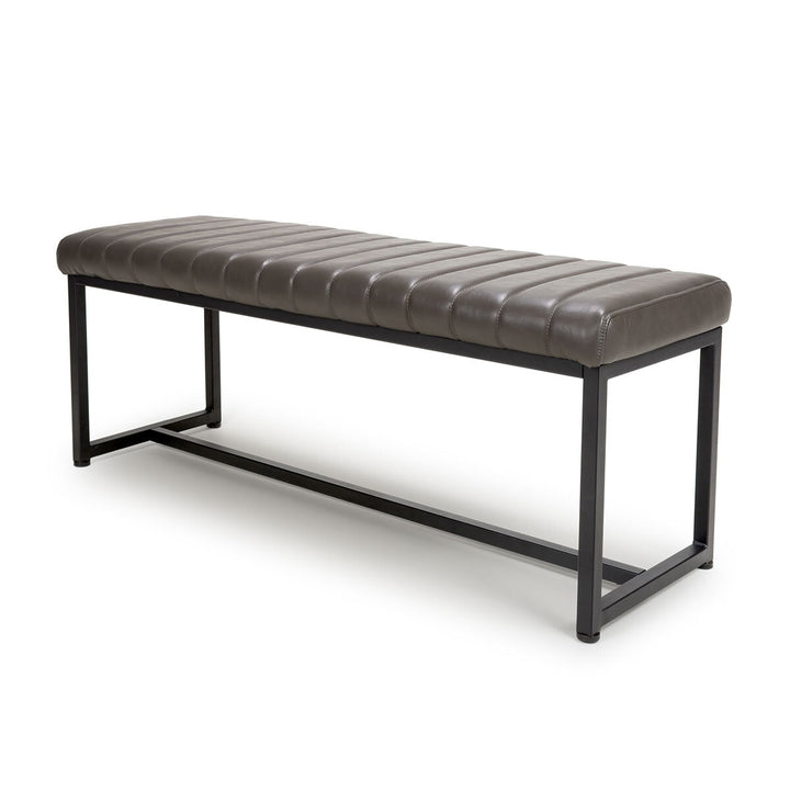 Archer Grey Faux Leather Dining Bench