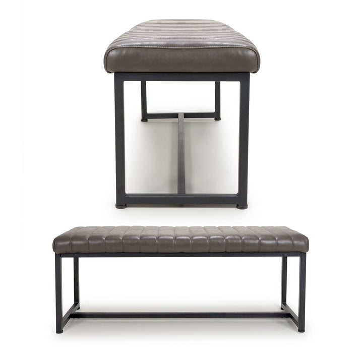 Archer Grey Faux Leather Dining Bench