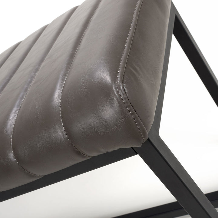 Archer Grey Faux Leather Dining Bench