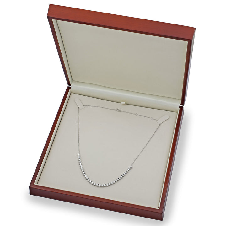 4.08ctw Round Brilliant Cut Diamond Necklace, 18ct White Gold