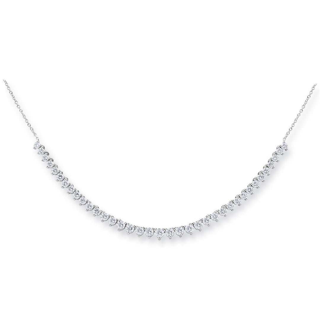 4.08ctw Round Brilliant Cut Diamond Necklace, 18ct White Gold