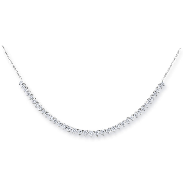 4.08ctw Round Brilliant Cut Diamond Necklace, 18ct White Gold