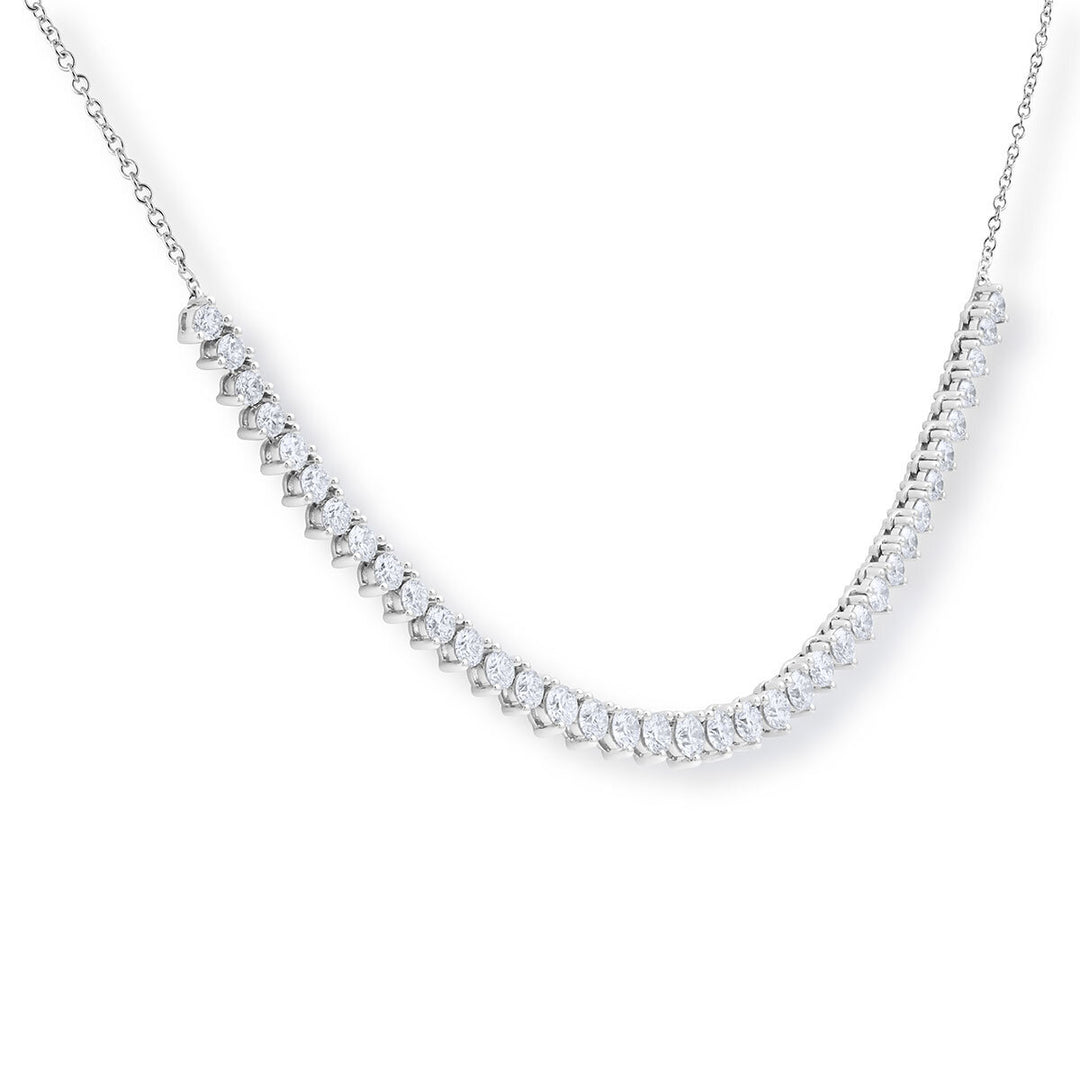 4.08ctw Round Brilliant Cut Diamond Necklace, 18ct White Gold