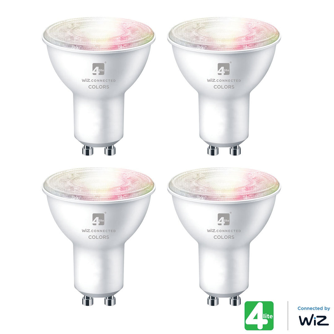 4lite WiZ Connected GU10 Colours and Whites Smart Bulbs 4 Pack