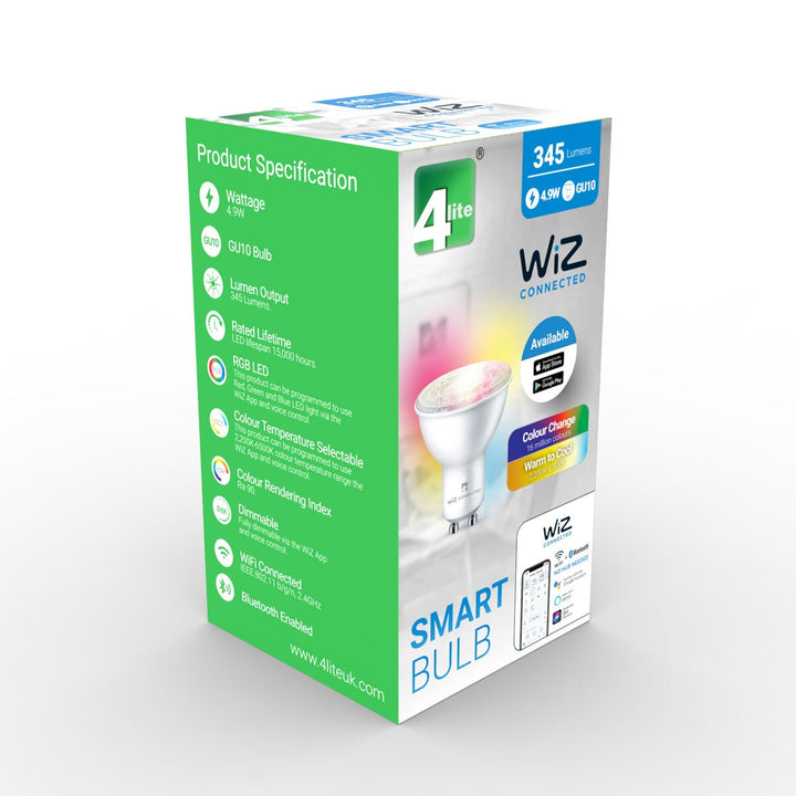 4lite WiZ Connected GU10 Colours and Whites Smart Bulbs 4 Pack