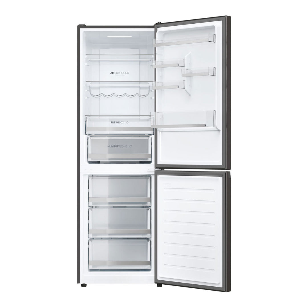 Haier Series 3, HDW3618DNPD Fridge Freezer,  D Rated in Platinum Inox