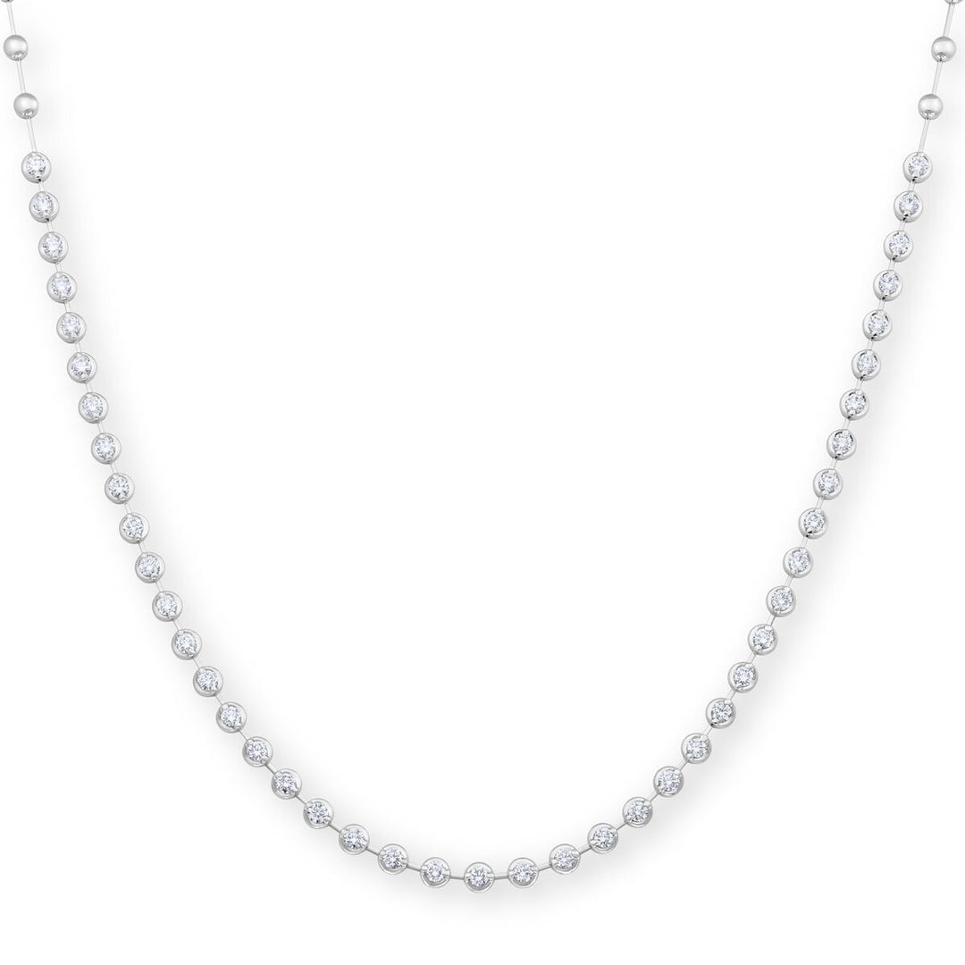 3.00ctw Round Brilliant Cut Diamond Necklace, 18ct White Gold