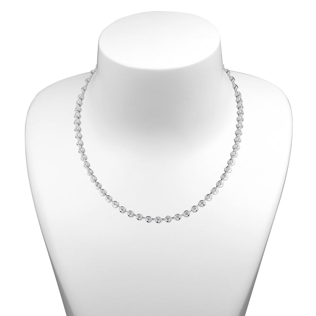 3.00ctw Round Brilliant Cut Diamond Necklace, 18ct White Gold