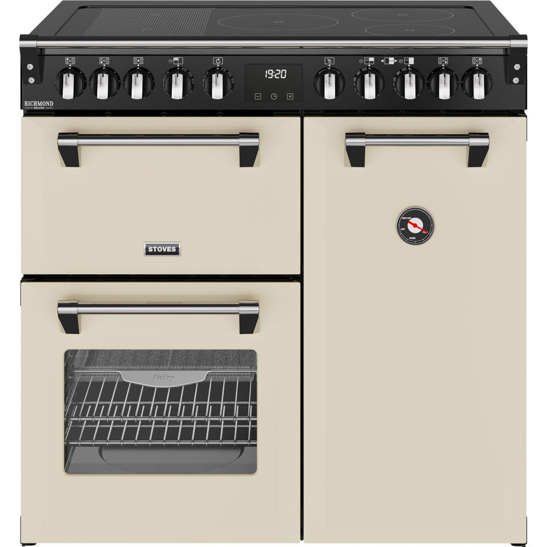Stoves Richmond Deluxe 90Ei RTY 90cm wide Electric Range Cooker with Induction Hob - Cream