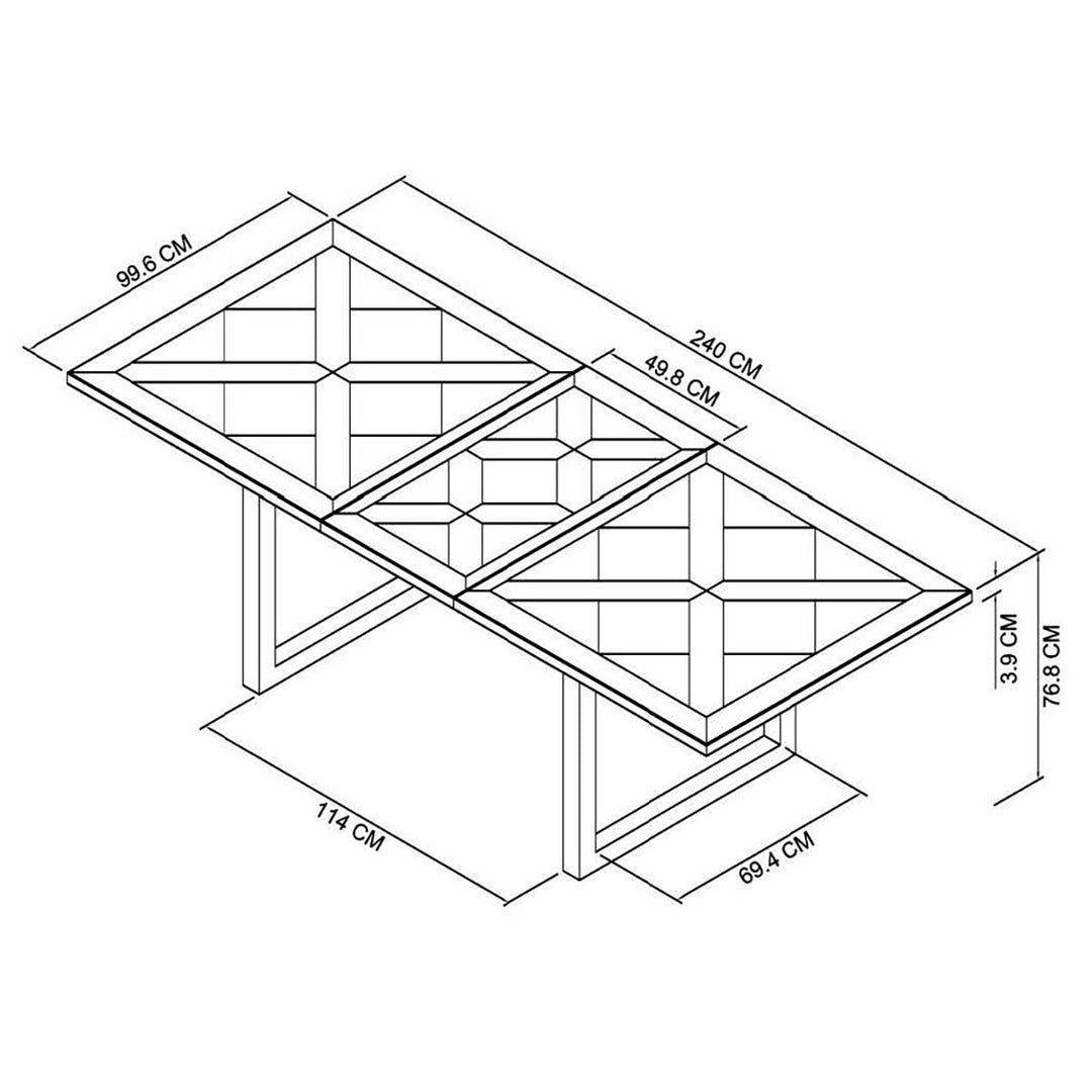 Bentley Designs Greenwich Extending Dining Table + 6 Cantilever Chairs, Seats 6-8