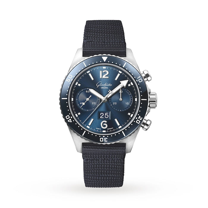 SeaQ Chronograph 43.2mm Mens Watch - Fabric Blue Strap
