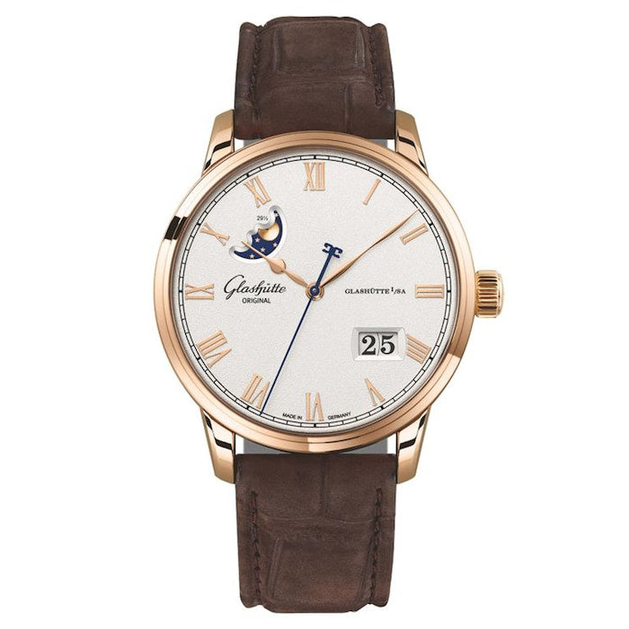 Senator Excellence Panorama Date Moon Phase 40mm Mens Watch Rose Gold