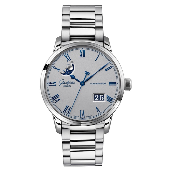 Senator Excellence Panorama Date Moon Phase 40mm Mens Watch Grey