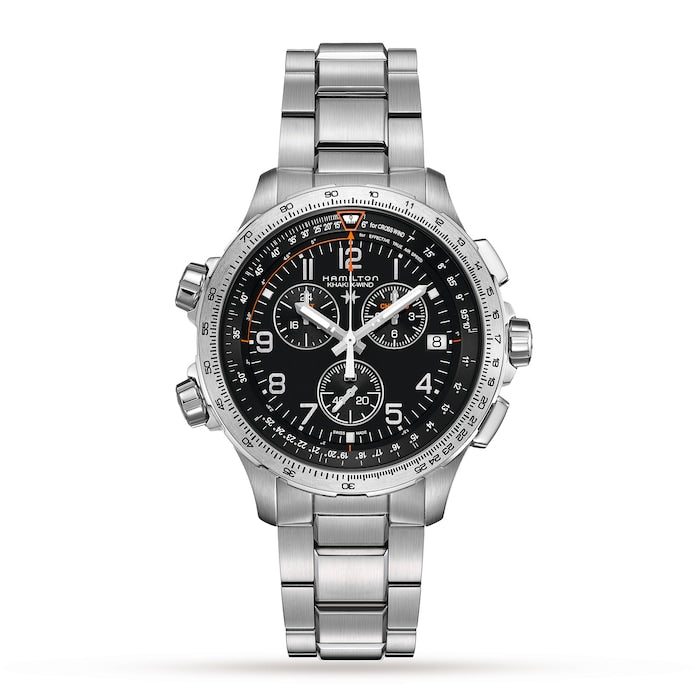 Khaki Aviation X-Wind GMT Chrono Quartz 46mm Mens Watch Black