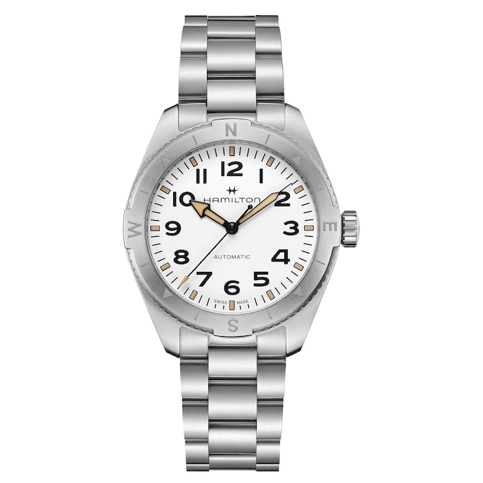 Khaki Field Expedition Auto 41mm Mens Watch White Dial Stainless Steel