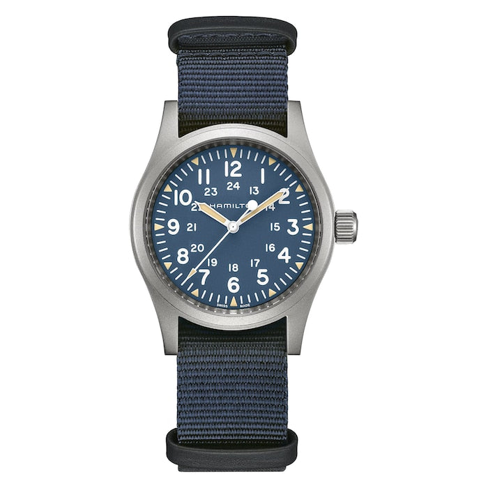 Khaki Field Mechanical 38mm Mens Watch Blue