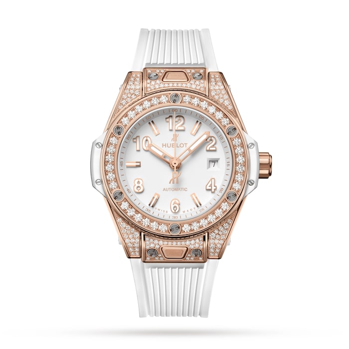 Big Bang One Click King Gold White Pavé 33mm Watch