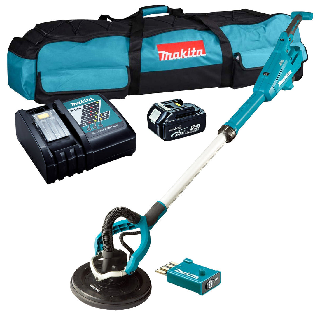 Makita DSL801ZU 18V LXT 225mm AWS Brushless Drywall Sander With 1 x 5.0Ah Battery & Charger