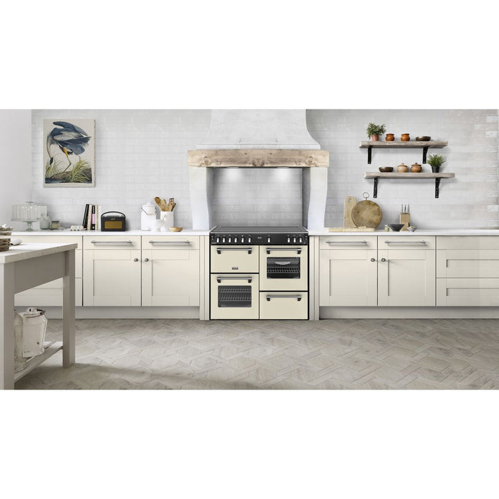 Stoves Richmond Deluxe 100Ei RTY 100cm wide Electric Range Cooker with Induction Hob - Cream - A/A/A Rated