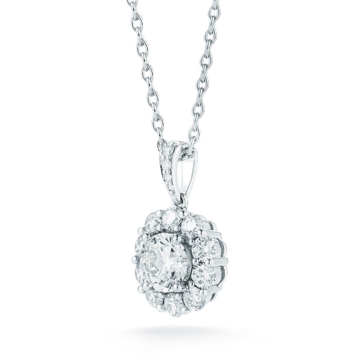 1.60ctw Round Brilliant Cut Diamond Pendant, 14ct White Gold