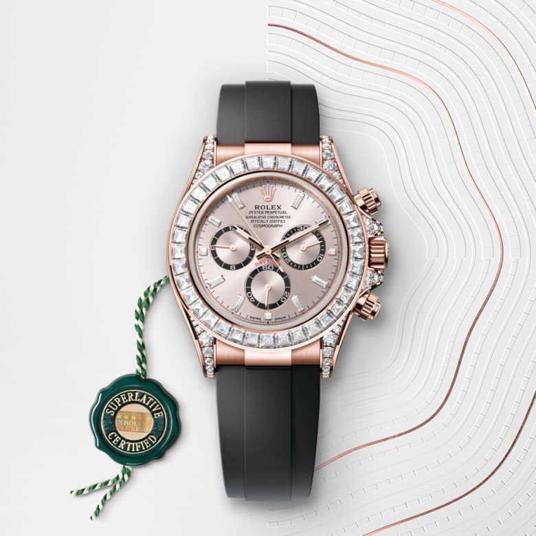 Rolex Cosmograph Daytona Oyster, 40 mm, Everose gold and diamonds M126535TBR-0002