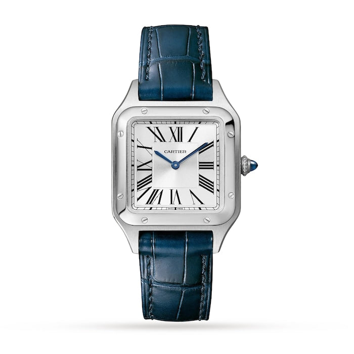 Santos-Dumont Watch Small Model, Quartz Movement, Steel, Leather