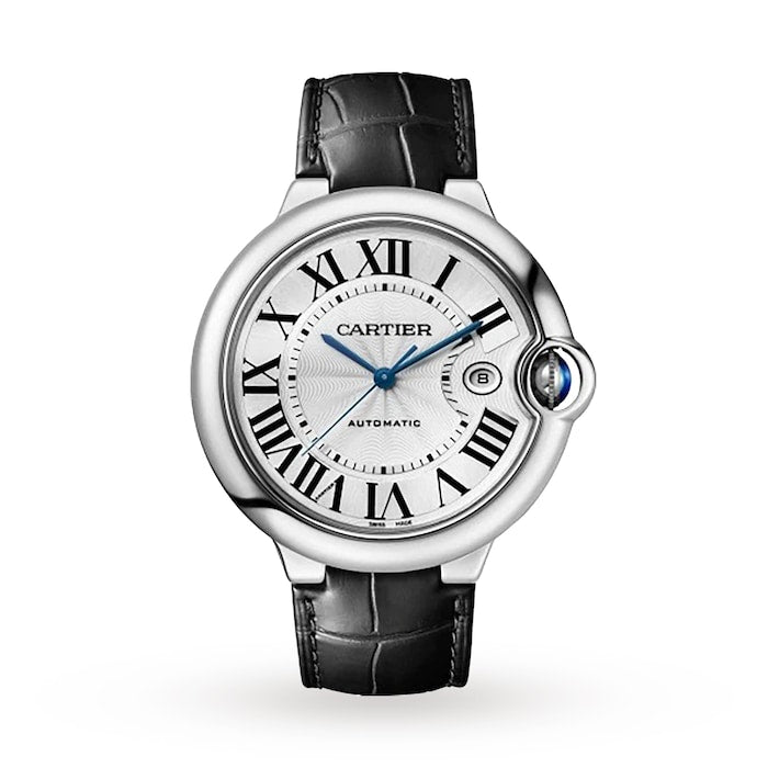 Ballon Bleu De Cartier Watch, 42mm, Steel, Leather